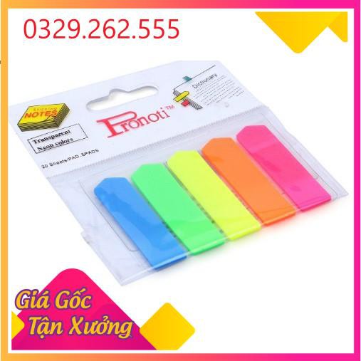 (Sale Khủng) 1 túi Giấy ghi nhớ Giấy phân trang nhựa 5 màu