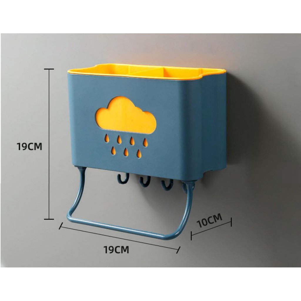 Ống Cắm Đũa Thìa Dán Tường bằng Nhựa PP cao cấp, Có Lỗ Thoát Nước, Dễ Tháo Ra Để Vệ Sinh [ỐNG ĐŨA]