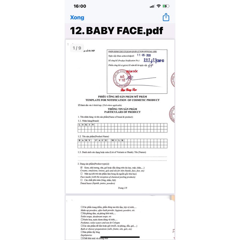 Kem dưỡng trắng da baby face sữa