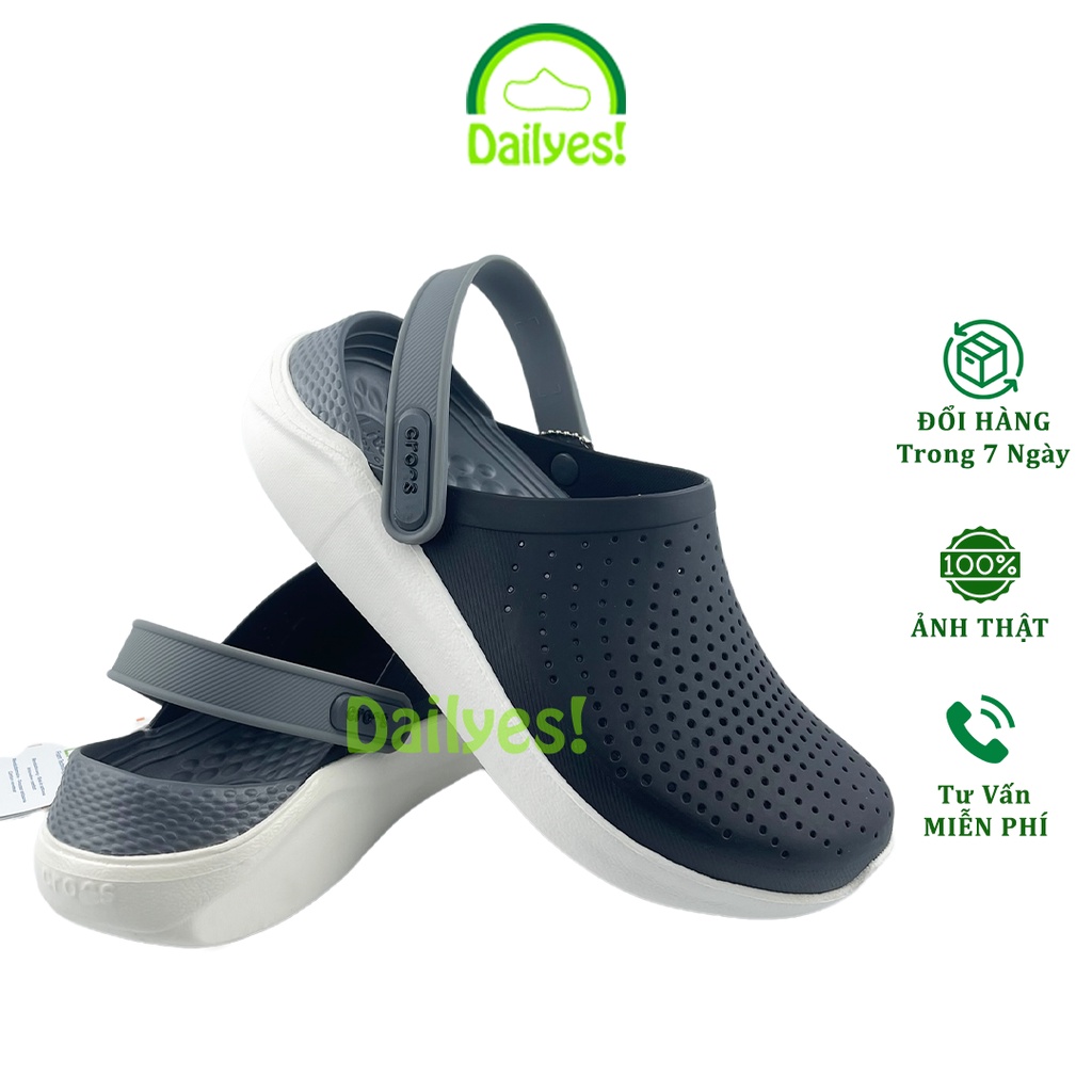 Dép Cross Literide Nam Nữ Màu Đen Đế Xám siêu êm, hàng xịn, full tag, hỗ trợ đổi trả - Cross Literide Dailyes