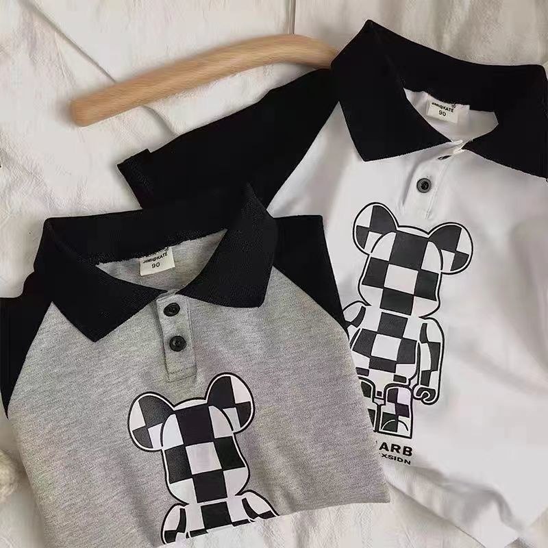 Áo polo Cotton Tay Ngắn In Họa Tiết Hoạt Hình Thời Trang Mùa Hè 2022 Cho Bé Trai