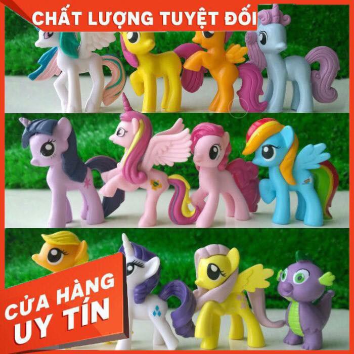 XẢ KHO+FREE SHIP]  Ngựa Pony thiên thần set 12 con loại to | Ngựa thiên thần Poly loại to