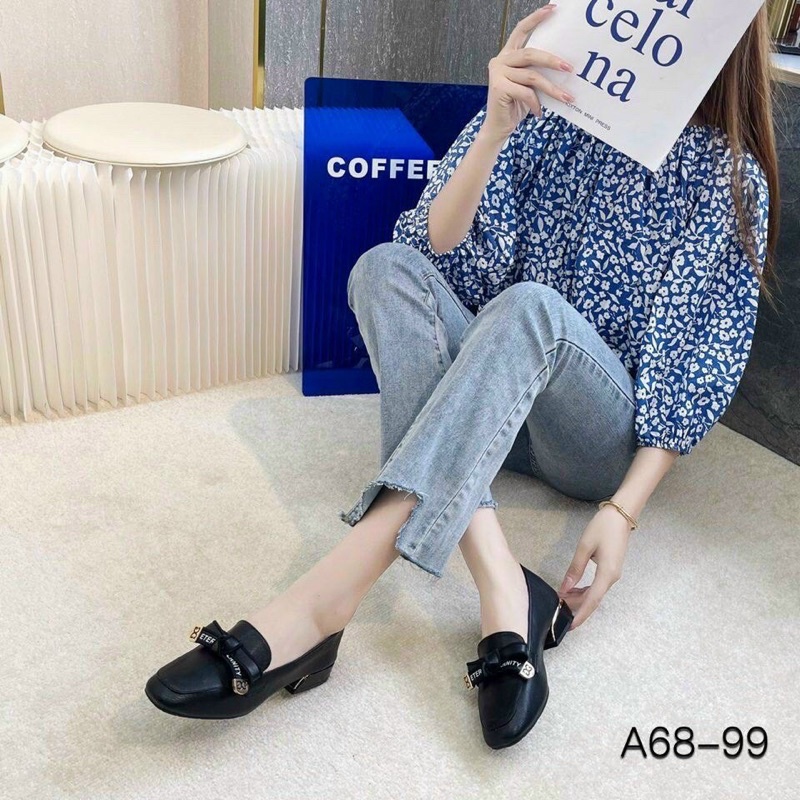 GIÀY MOKA NƠ GC - FULLBOX (2 MÀU ĐEN & TRẮNG)