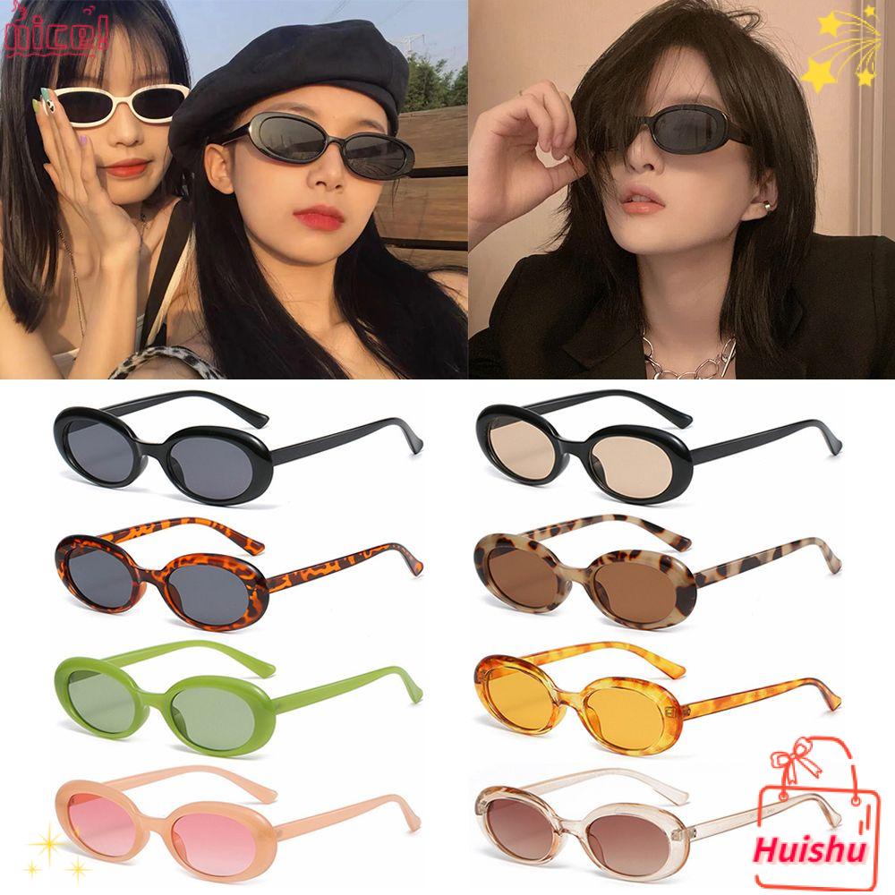 ✣Hs✣ Kính Mát Gọng Oval Màu Sắc Retro Thời Trang
