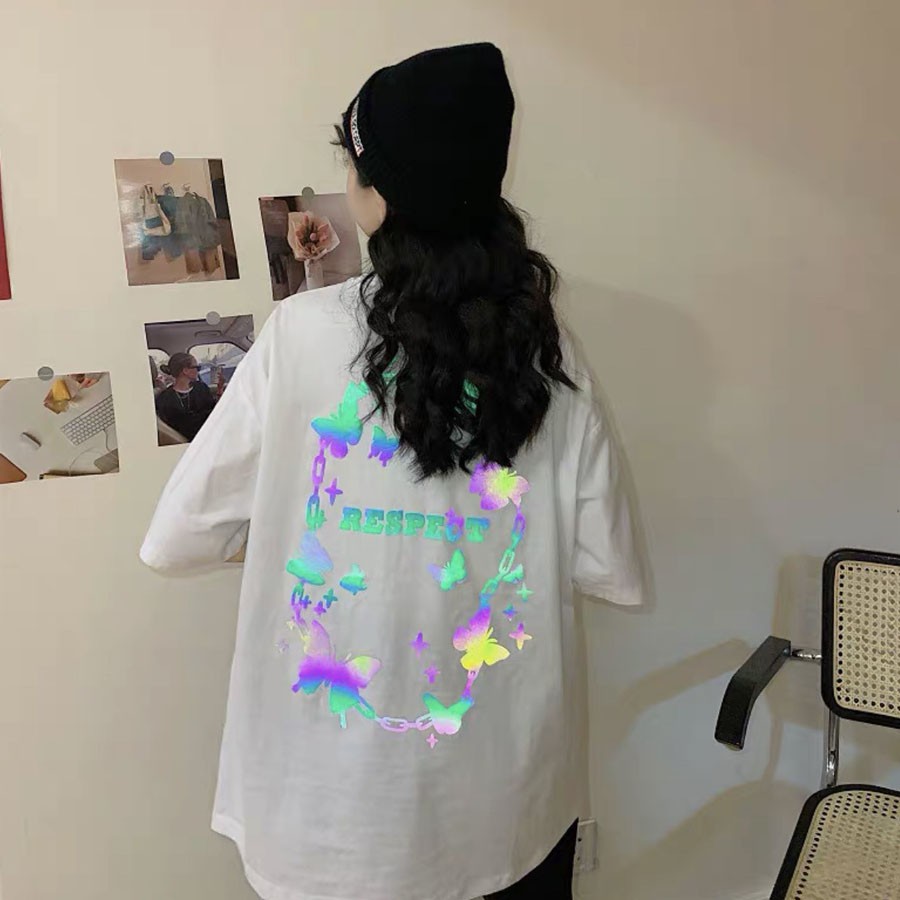 Áo thun phản quang 7 màu tay lỡ Nam Nữ Buffely Pro