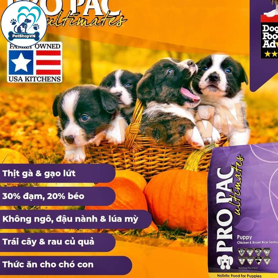 Thức Ăn Cho Chó Con Và Chó Mẹ Hạt PROPAC ULTIMATES PUPPY CHICKEN & BROWN RICE Bao 12Kg Vị Thịt Gà & Gạo Lứt