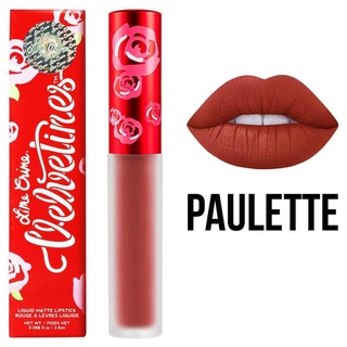 Son kem lime crime velvetines liquid lipstick màu paulette đỏ nâu mỹ