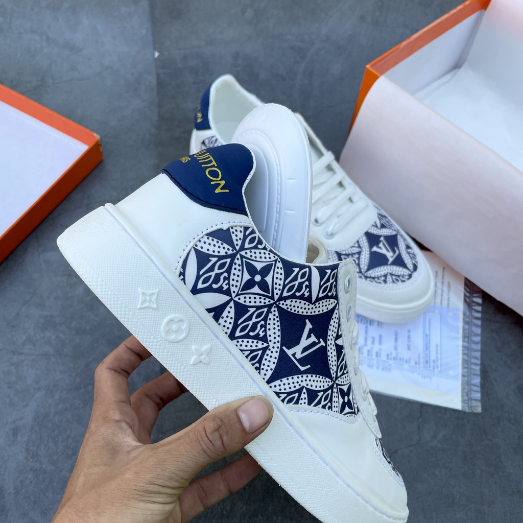 Giày Sneaker LV Trắng đế Cao Su Cao Cấp - Giày LV Trắng Cho Nam