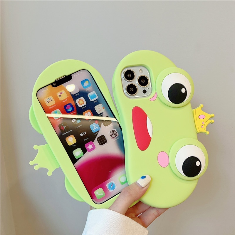 Ốp Điện Thoại Silicon Mềm Chống Sốc Hình Hoàng Tử Ếch Đội Vương Miện Cho 11 xs max 7P 8 Plus 12pro 13 pro max