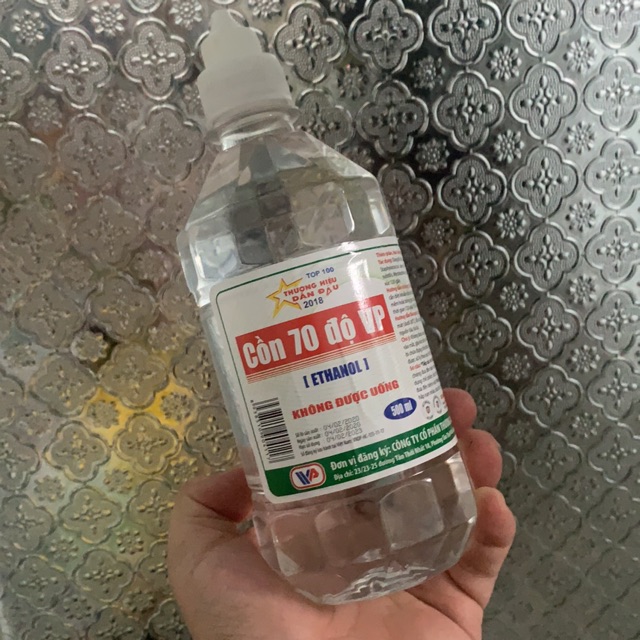 Cồn 70 độ Vĩnh Phúc chai 500ml (sát trùng, rửa tay, rửa vết thương, dụng cụ, bề mặt) (Ethanol / ancol / alcohol)