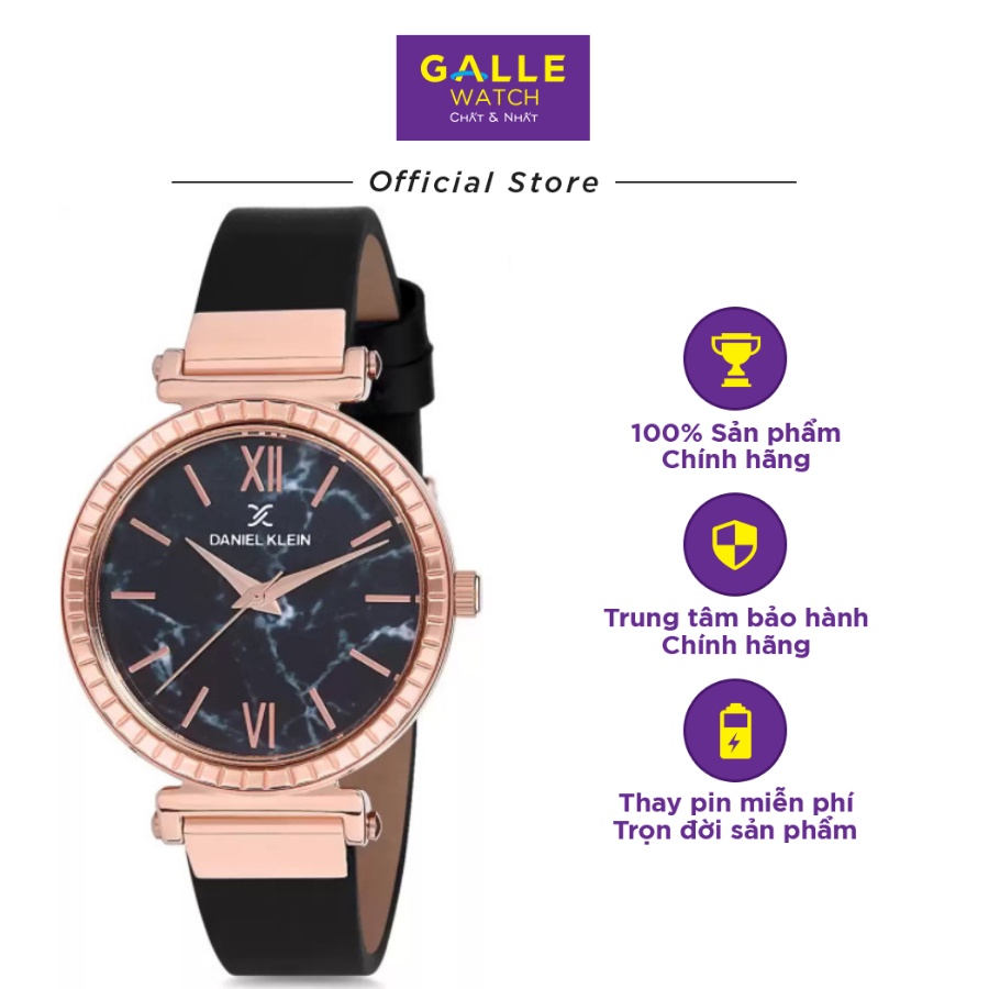 Đồng hồ nữ chính hãng Daniel Klein DK12071 chống nước, mặt số vân đá, vỏ thép không gỉ, dây da cao cấp | BigBuy360 - bigbuy360.vn