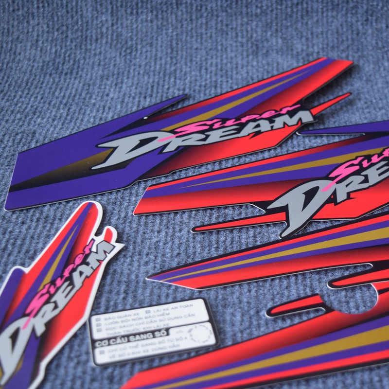 [CỰC RẺ]  Tem rời cho SUPER DREAM 2000 màu nâu ( TÍM )