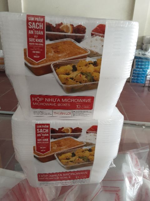 10 hộp nhựa PP 1000ml  đựng kim chi, cơm văn phòng