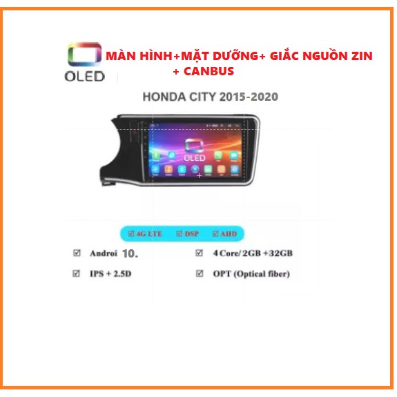 Màn hình android Oled C2 new chính hãng CHO HODA City 2015-2020[bảo hành điện tử 18 tháng]