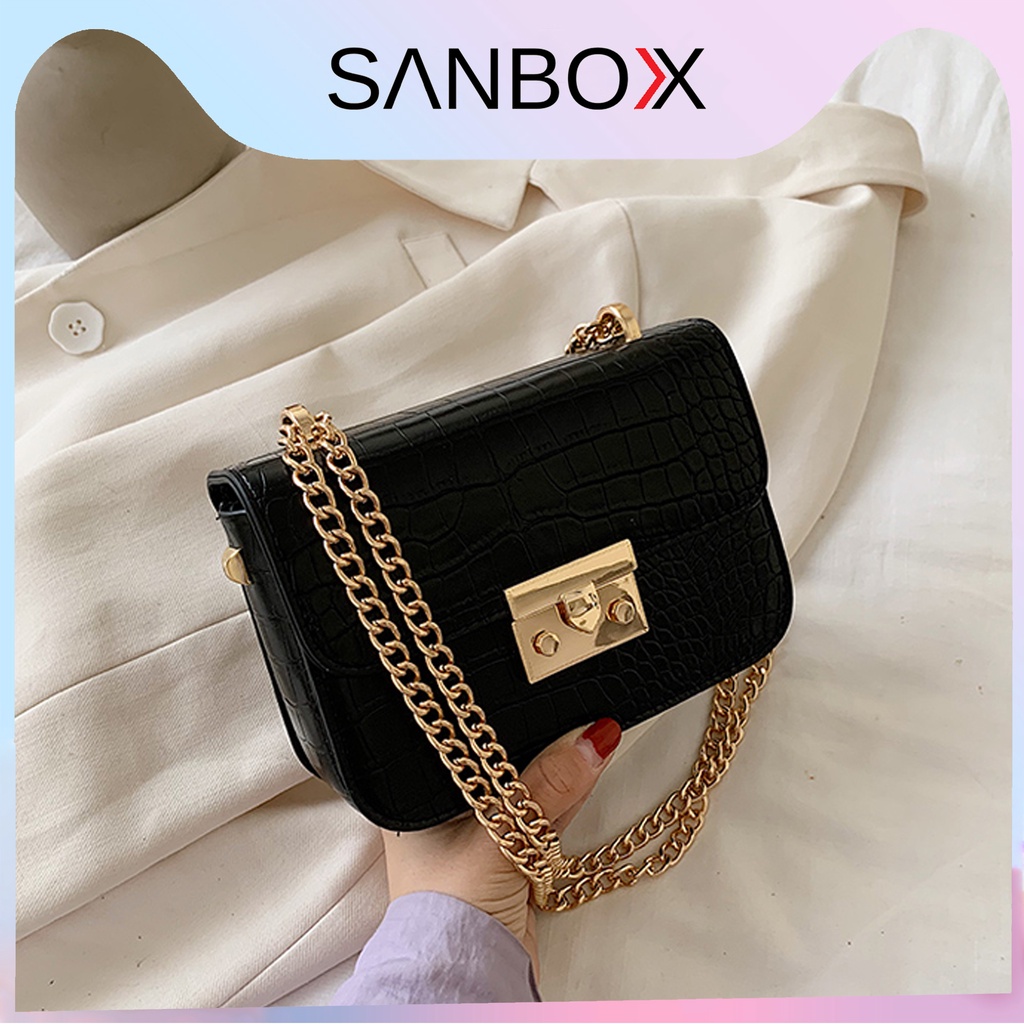 Túi xách nữ đeo chéo da trần trám Sanbox Shop thời trang sang trọng làm quà tặng đi chơi dự tiệc công sở