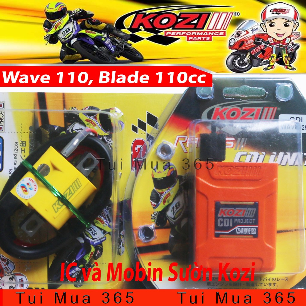 Combo IC và Mobin Sườn Kozi độ mở tua Honda Blade 110cc, Wave A 2017 đến 2019