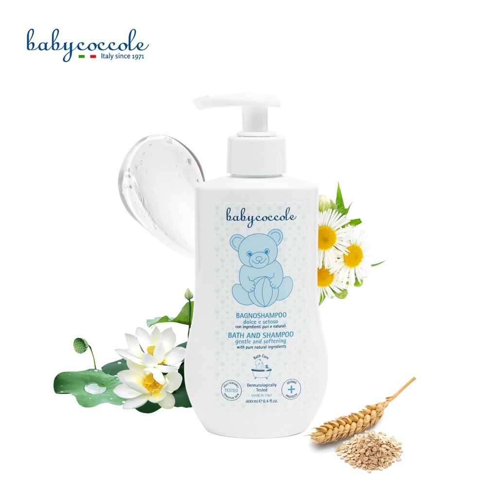 Sữa tắm gội chiết xuất hoa sen Babycoccole 400ml 0M+