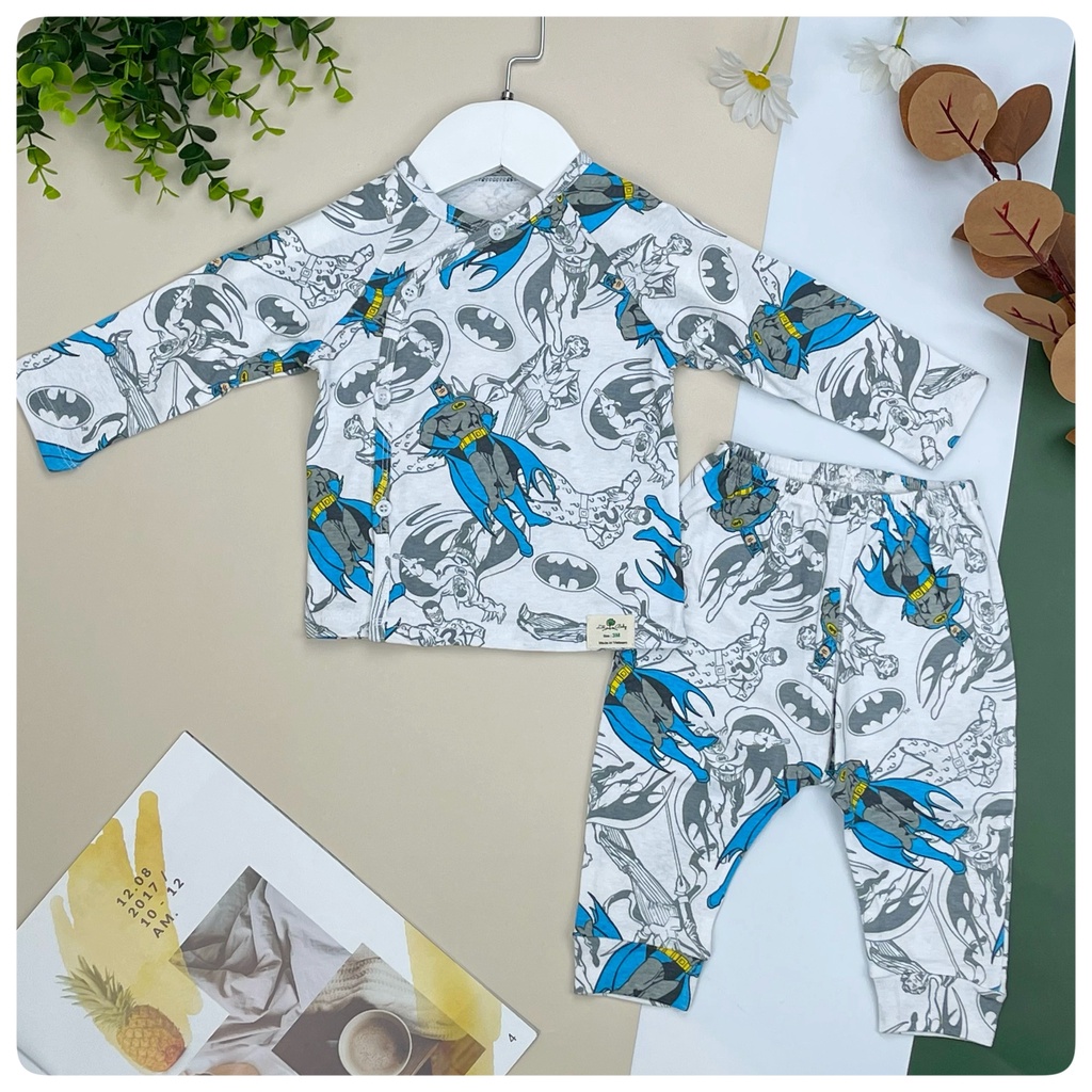 Bộ sơ sinh cúc lệch LITIBABY cho bé trai bé gái size 3M-36M  Chất cực mềm , mịn .