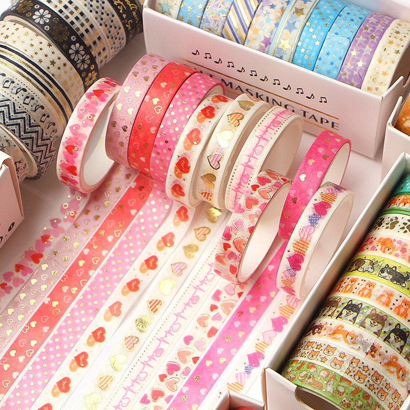 Washi Tape Ánh Kim Set 10 cuộn cực đẹp Be Tiny Be Tiny