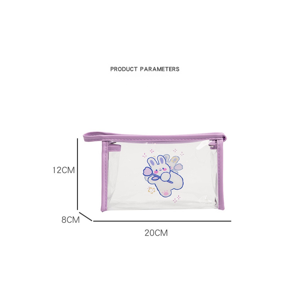 Túi Đựng Bút Trong Suốt Cỡ Lớn Họa Tiết Hoạt Hình Xinh Xắn