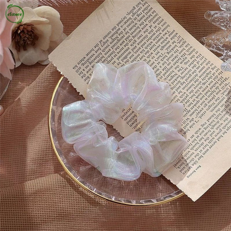 (Hàng Mới Về) Dây Cột Tóc Phối Lưới Co Giãn Phong Cách Nàng Tiên Cá Cho Nữ
