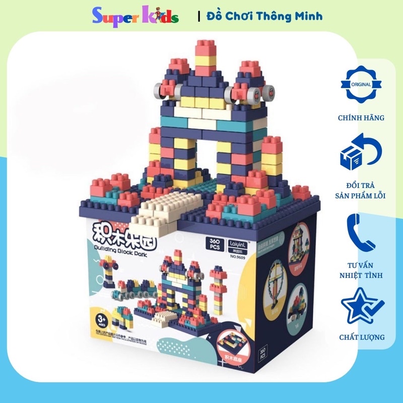 Bộ đồ chơi xếp hình lắp ráp lego 520 chi tiết phát triển trí tuệ sáng tạo cho bé