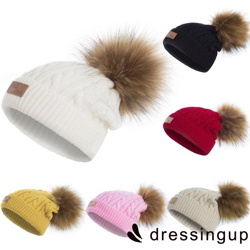 Mũ beanie móc len giữ ấm mùa đông cho bé sơ sinh