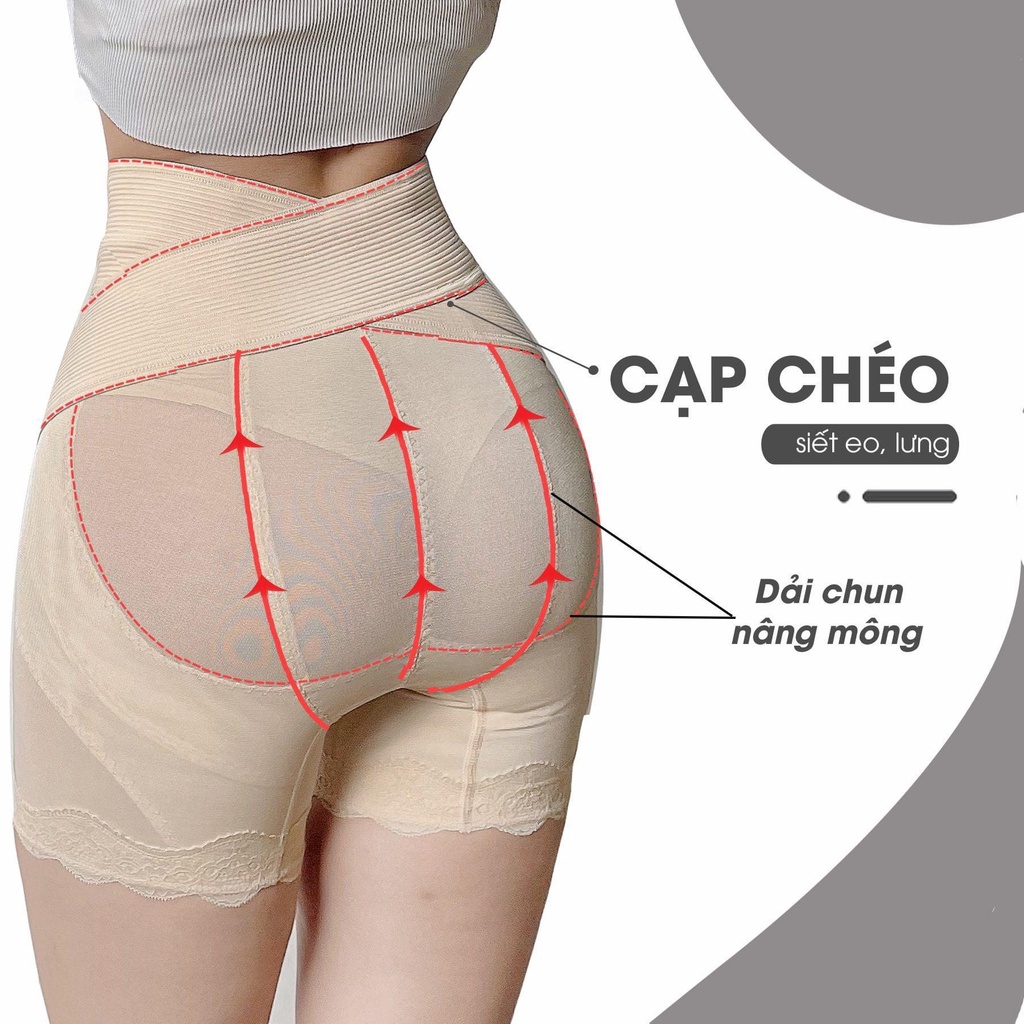 Quần Gen Bụng Cạp Cao Định Hình Body Nâng Mông Siết Eo