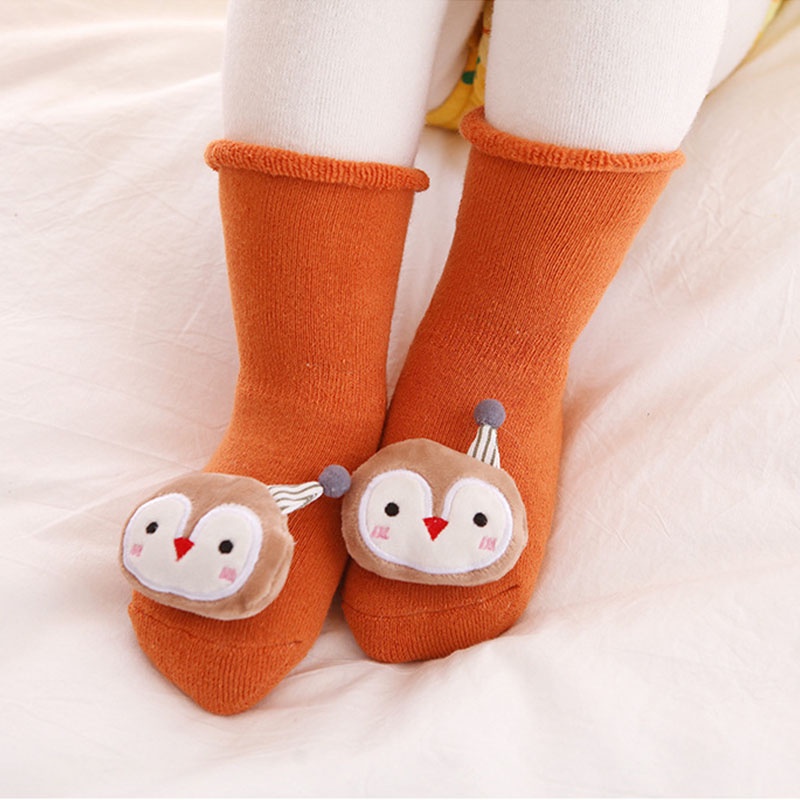 Vớ Dày Mềm Mại Chống Trượt In Họa Tiết Hoạt Hình Dễ Thương Cho Bé Trai Gái 0-2 Tuổi