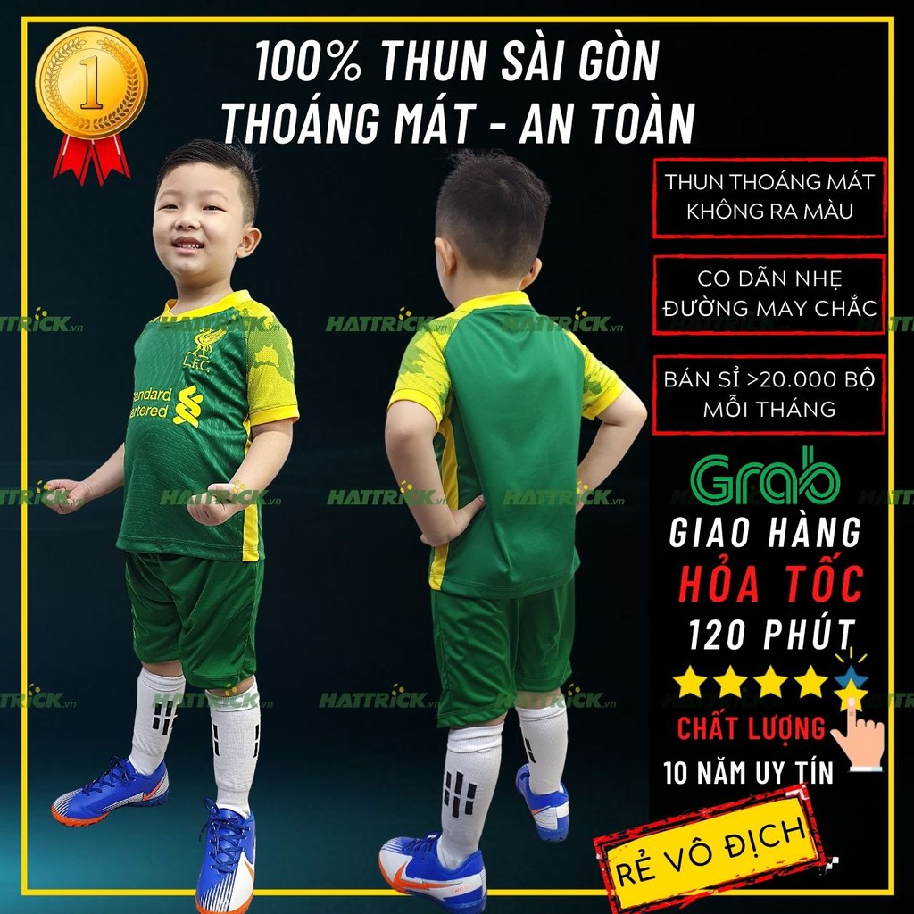 Đồ đá banh đá bóng trẻ em (11kg - 41kg) NHIỀU MẪU, thun Sài Gòn thoáng mát mềm mại, may chất lượng, xưởng sỉ toàn quốc