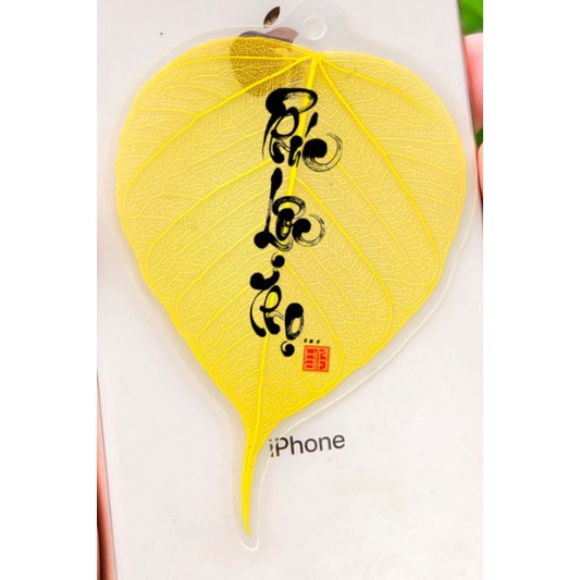 Lá Bồ Đề viết chữ thư pháp Phúc Lộc Thọ