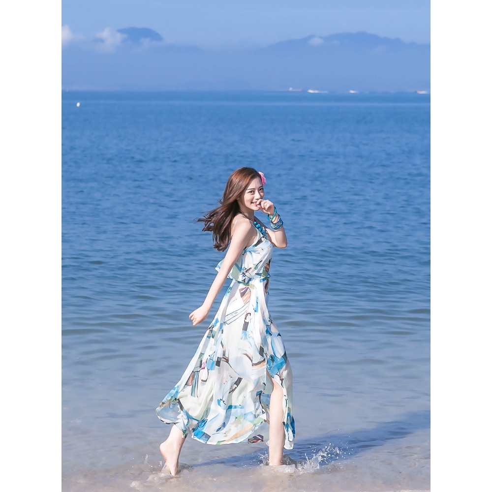 Chân Váy Dài Lưng Thun Co Giãn Phong Cách Bohemian | BigBuy360 - bigbuy360.vn