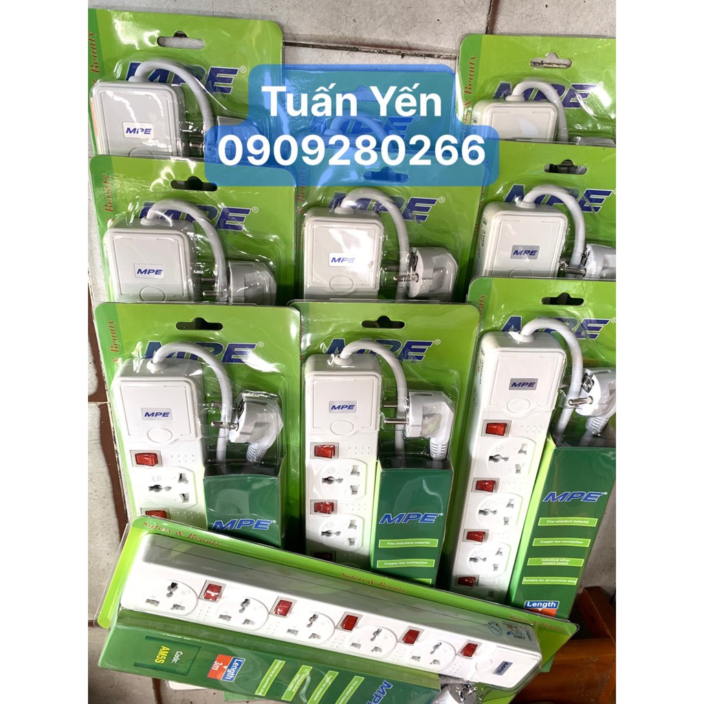 [COMBO 10 CÁI] Ổ cắm có dây MPE đa năng 5 lổ 5 công tắc chính hãng