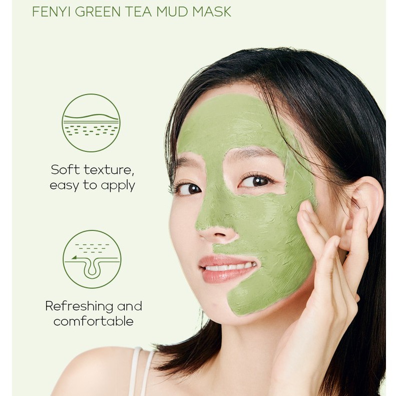 Hộp 20 gói mặt nạ bùn làm sạch da kiềm dầu trà xanh Fenyi Green Tea Mud Mask Sena Beauty