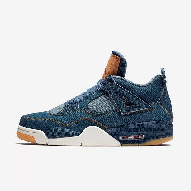 【With shoe box】Giày Nike Air Jordan 4 Retro Levi's Xanh Dương uy tín