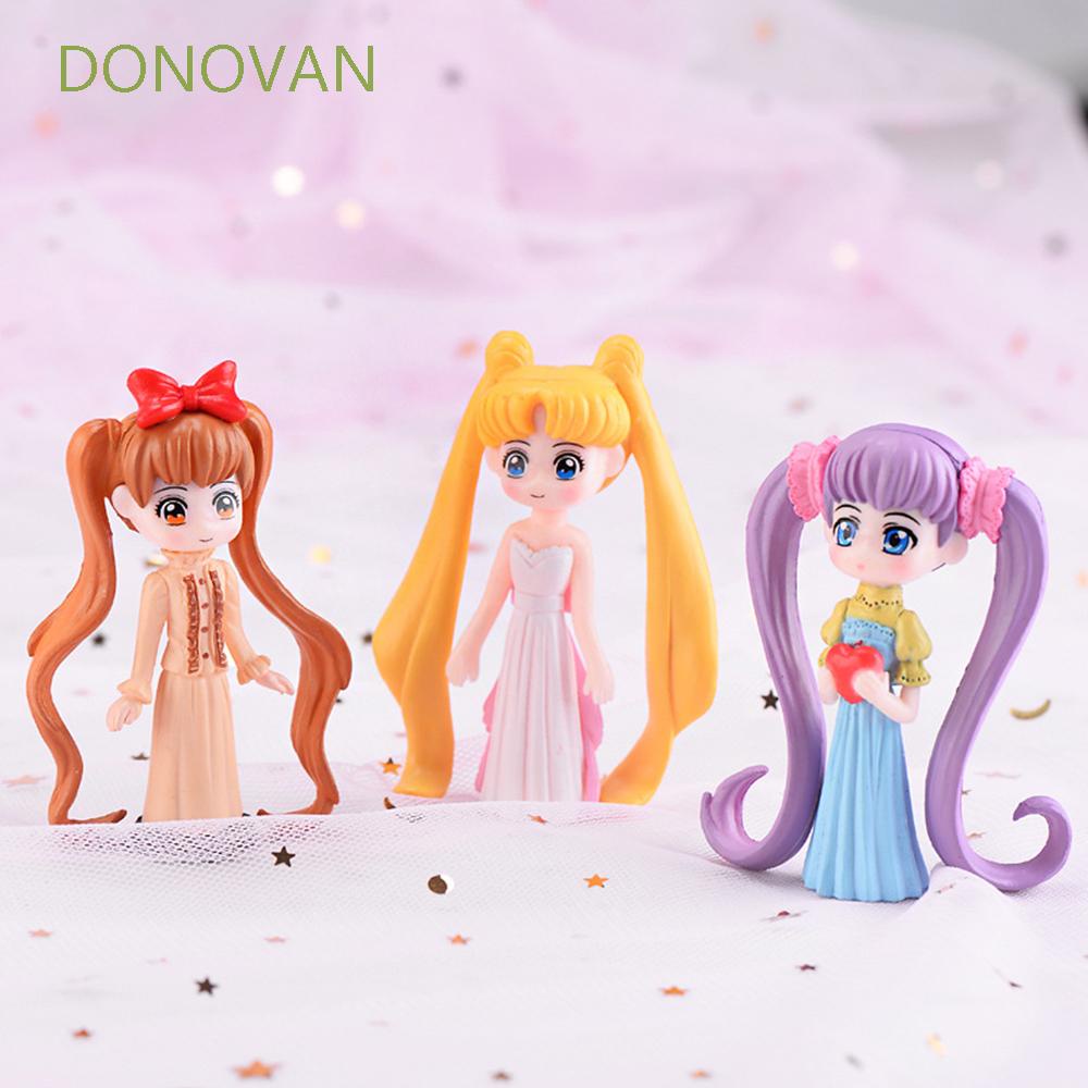 DONOVAN Anime Beauty Figurine Long Hair Garden Miniatures Cake Decoration Home Decor Cartoon Doll Kids Gifts Ornament