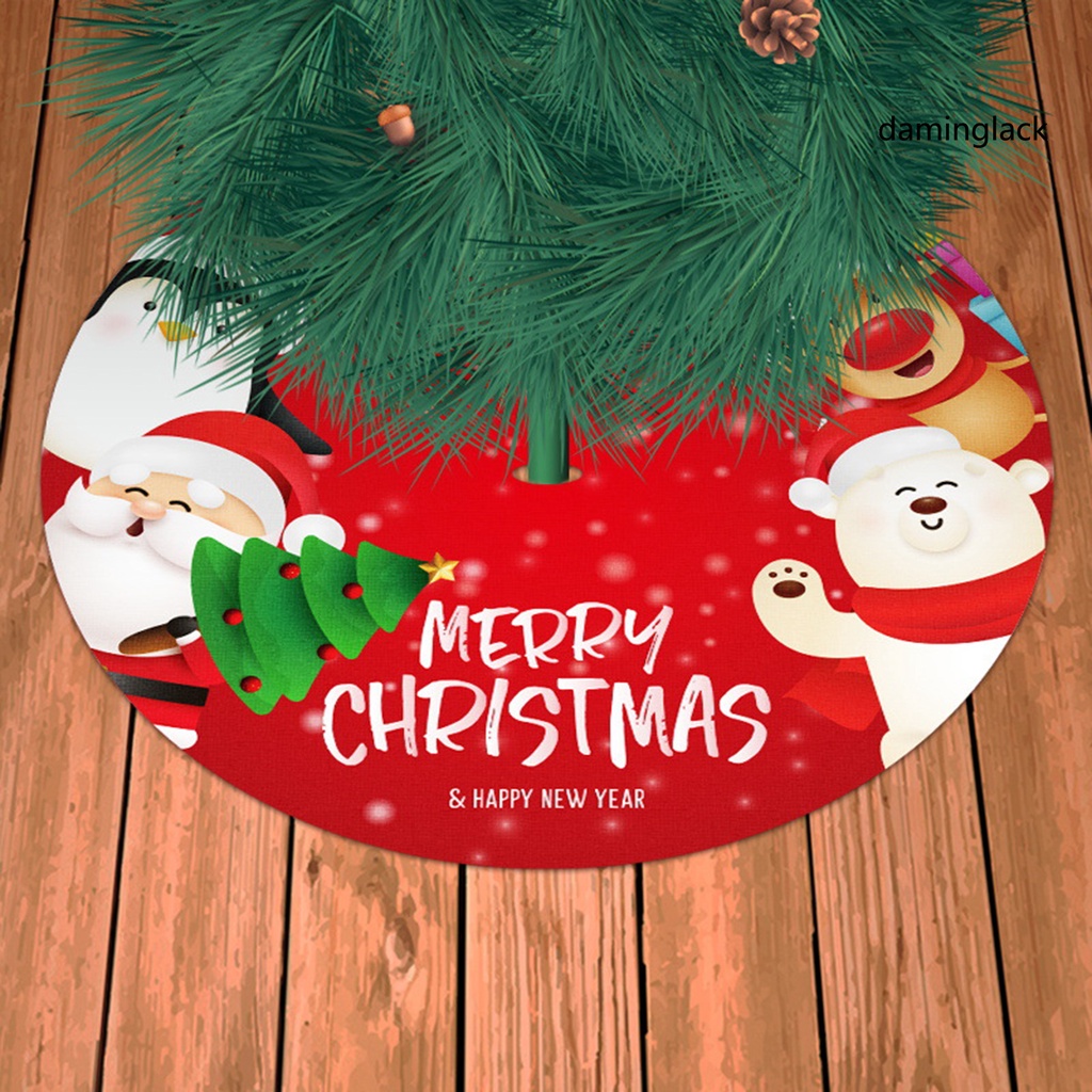 Tấm lót cây thông noel hình tròn bằng vải flannel