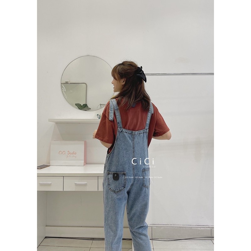 [Mã FADIRECT20 giảm 20K đơn 150K] Yếm jean baggy trơn 2 túi trước | BigBuy360 - bigbuy360.vn