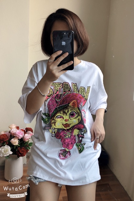 [ HÌNH THẬT, CÓ VIDEO] Áo phông nữ WAR tay lỡ cổ tròn in hình hót hít gắn đá sang trọng | BigBuy360 - bigbuy360.vn