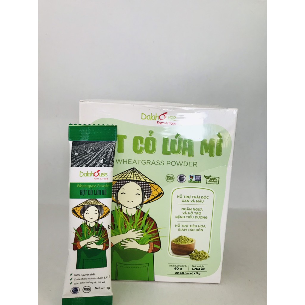 Bột cỏ lúa mì Dalahouse hộp 20 gói x 3gr