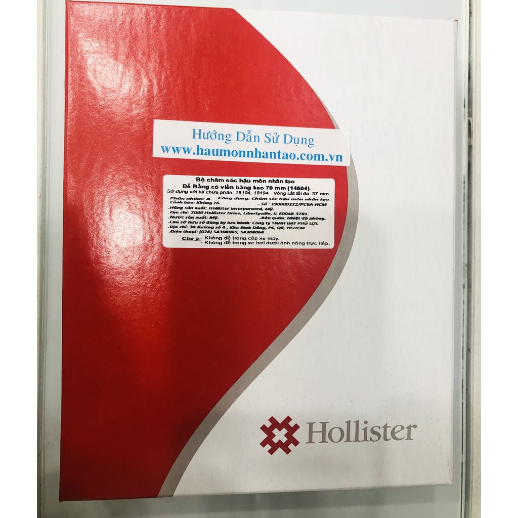 Đế hậu môn nhân tạo Holliester 14604 sử dụng với túi chứa phân 118104, 18194