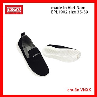 Chuyên Đi Bộ - Giày Sneakers/ Giày Vải Thể Thao Nữ Việt Nam Xuất Khẩu - màu đen EPL1902