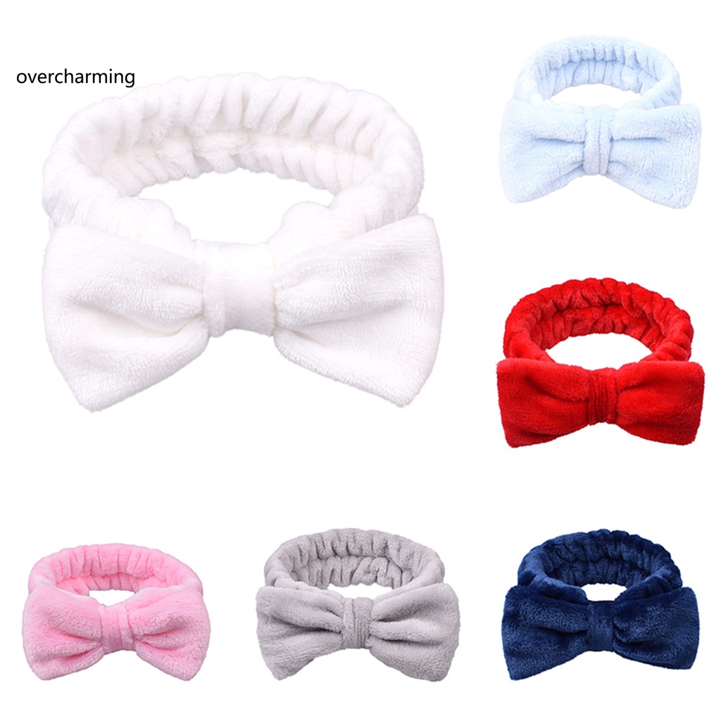 Overcharming Portable Spa Headband Wide Strap Makeup Headband Soft-touching for Women