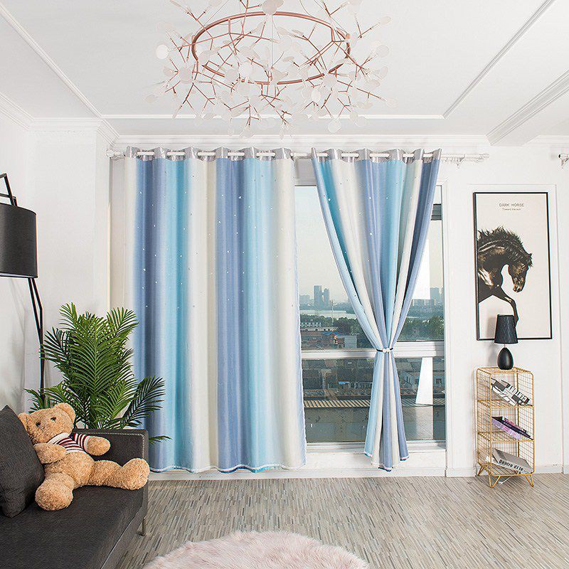 Rèm cửa hai lớp kẻ sọc nhiều màu sắc tùy chọn thanh lịch xuyên thấu dành cho cửa sổ phòng khách