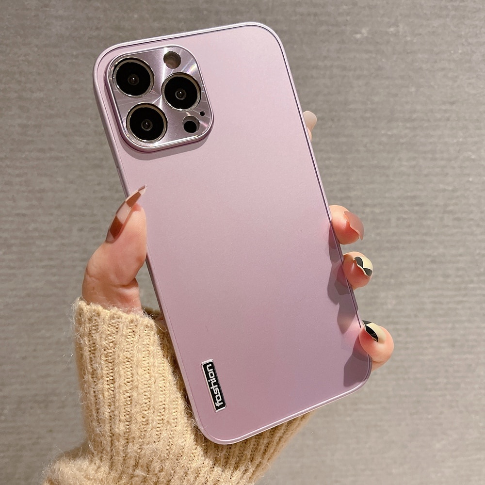 Ốp Điện Thoại Kim Loại Nhôm Siêu Mỏng Màu Trơn Cho iPhone 7 8 Plus X Xs Max Xr 13 11 12 Pro Max