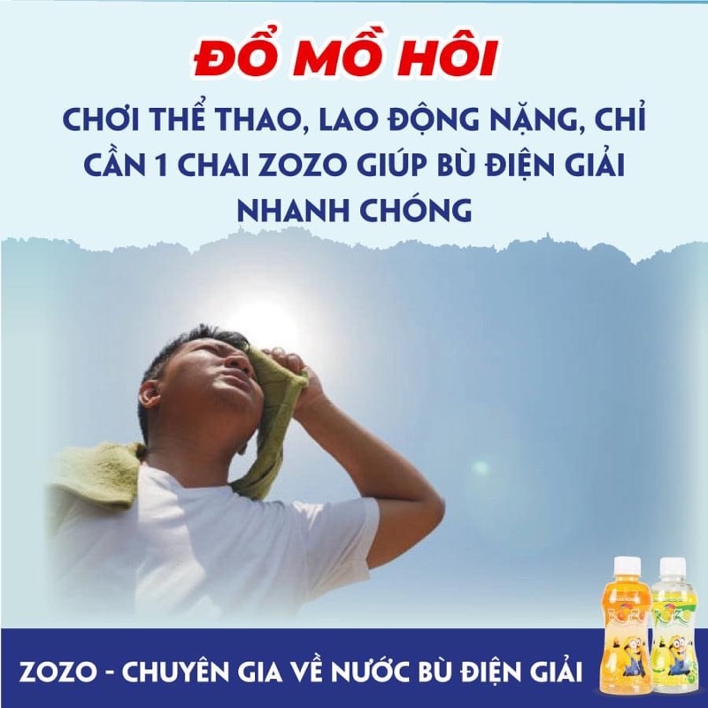 Nước bù điện giải cho bé Zozo, chai 250ml, vị cam, chanh, việt quất