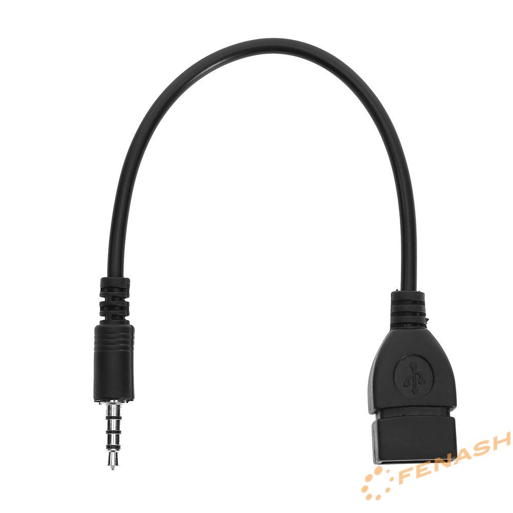 FE 3.5mm Male to USB 2.0 Female Car AUX Stereo Audio Adapter Cable