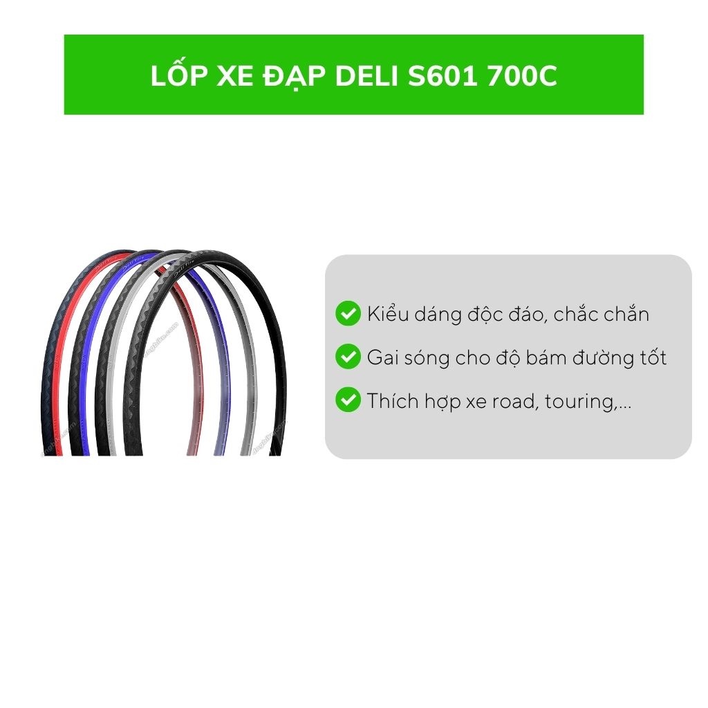 Lốp xe đạp DELI S601 700c