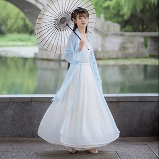 Bộ Hán phục mỏng nhẹ chiết eo cao thời trang mùa hè xinh xắn cho nữ