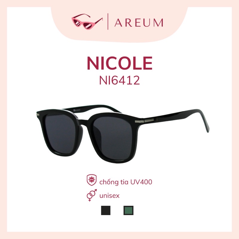 Kính râm chống tia UV hãng NICOLE Hàn Quốc mã NI6412 màu đen